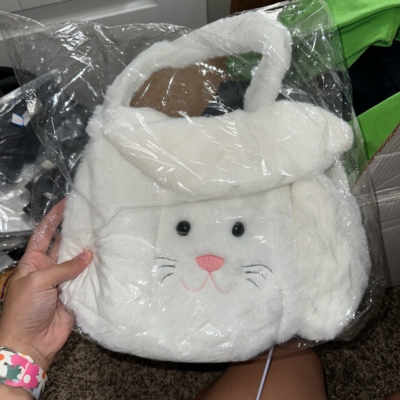 White Bunny Easter Basket - Picture 2 of 2